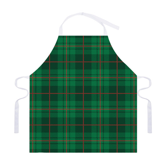 Green And Red Stewart Tartan Print Adjustable Apron