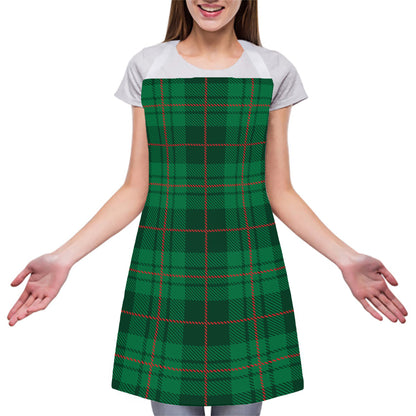Green And Red Stewart Tartan Print Adjustable Apron