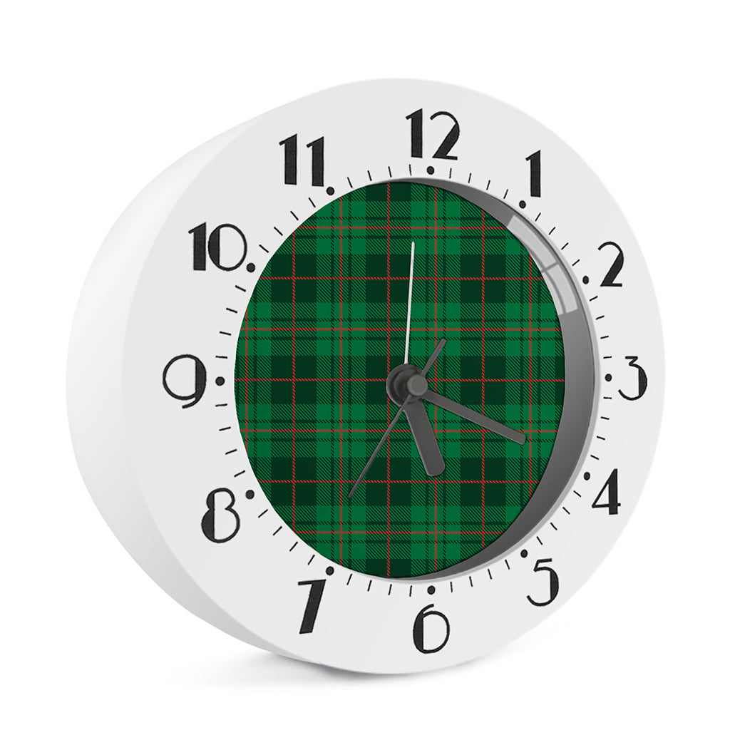 Green And Red Stewart Tartan Print Alarm Clock