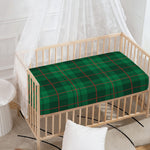 Green And Red Stewart Tartan Print Baby Crib Sheet