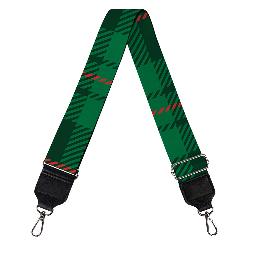 Green And Red Stewart Tartan Print Bag Strap