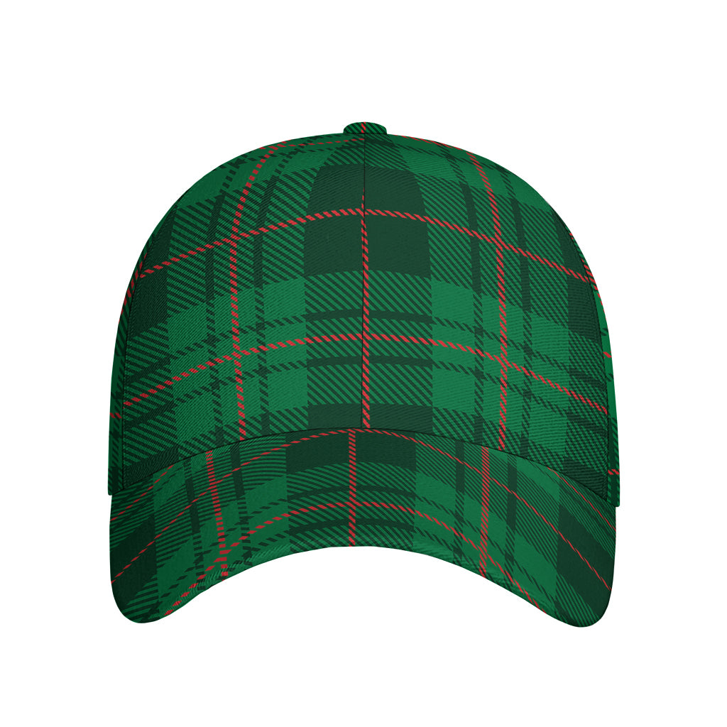 Green And Red Stewart Tartan Print Baseball Cap