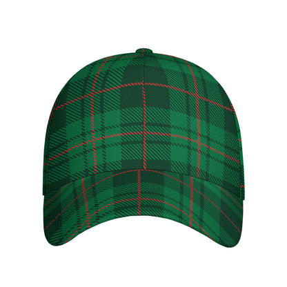 Green And Red Stewart Tartan Print Baseball Cap