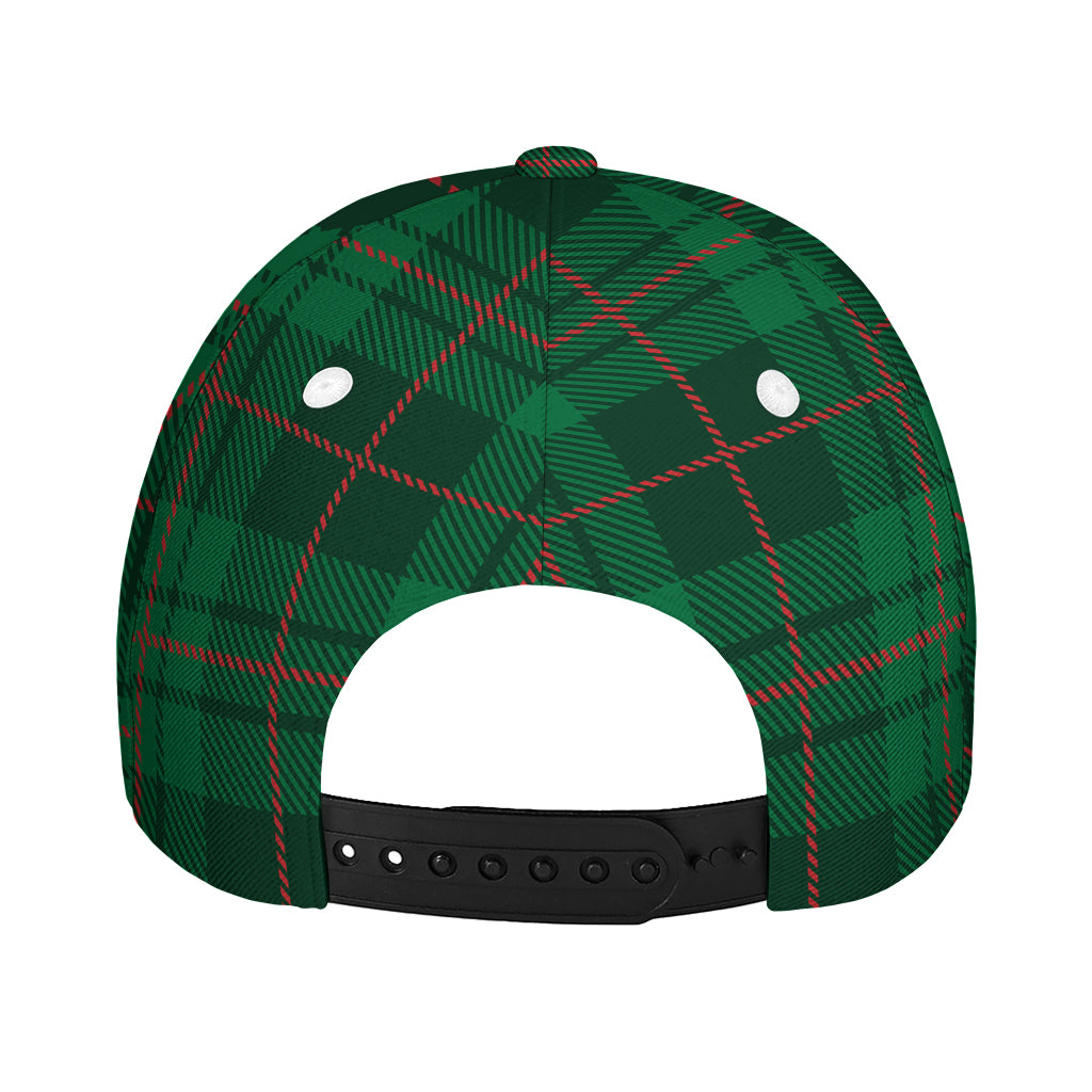 Green And Red Stewart Tartan Print Baseball Cap