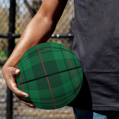 Green And Red Stewart Tartan Print Basketball