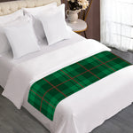 Green And Red Stewart Tartan Print Bed Runner
