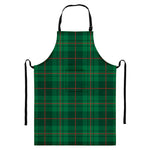 Green And Red Stewart Tartan Print Bib Apron With Pocket