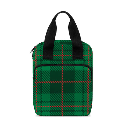 Green And Red Stewart Tartan Print Bible Tote Bag