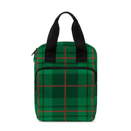 Green And Red Stewart Tartan Print Bible Tote Bag