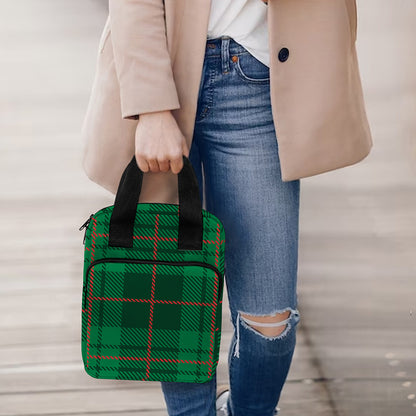 Green And Red Stewart Tartan Print Bible Tote Bag