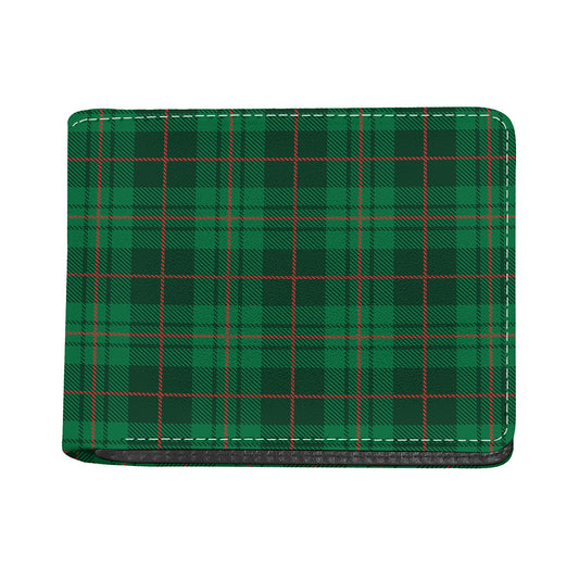 Green And Red Stewart Tartan Print Bifold Wallet