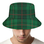 Green And Red Stewart Tartan Print Bucket Hat