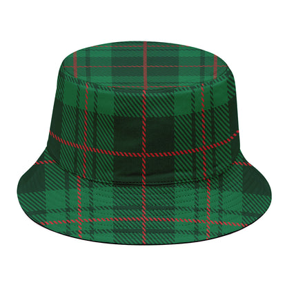 Green And Red Stewart Tartan Print Bucket Hat