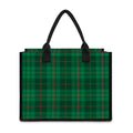 Green And Red Stewart Tartan Print Canvas Tote Bag