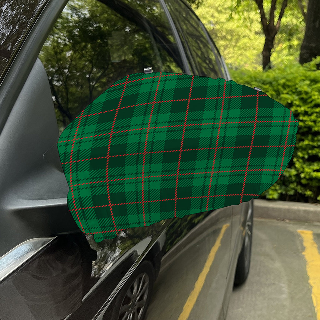Green And Red Stewart Tartan Print Car Side Mirror Covers
