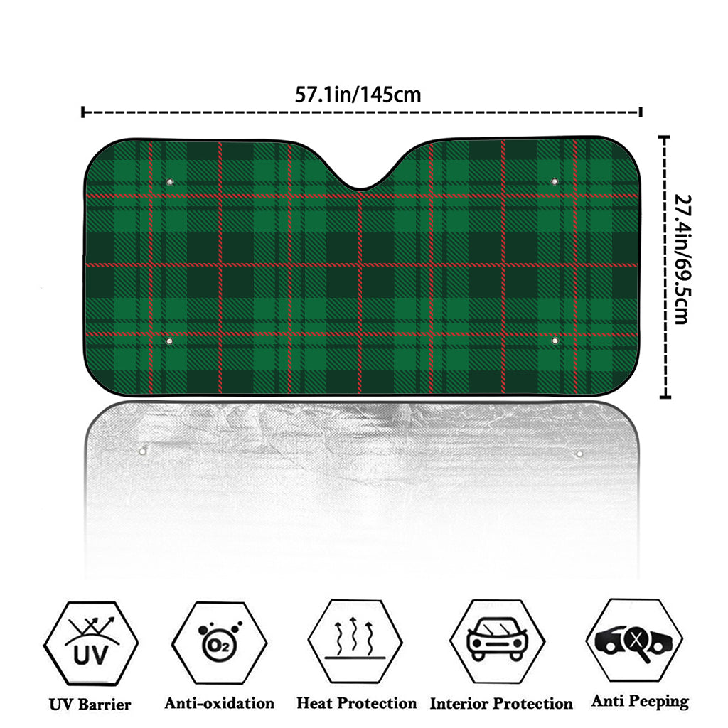 Green And Red Stewart Tartan Print Car Windshield Sun Shade