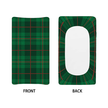 Green And Red Stewart Tartan Print Changing Pad Cover