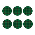 Green And Red Stewart Tartan Print Coaster Set