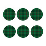 Green And Red Stewart Tartan Print Coaster Set