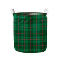 Green And Red Stewart Tartan Print Collapsible Laundry Basket