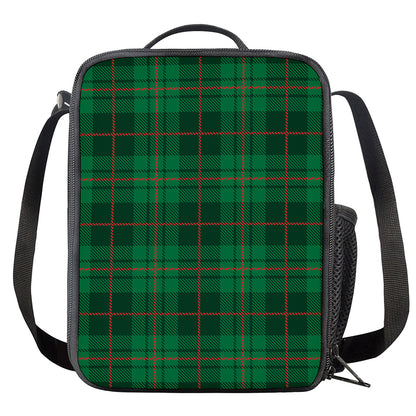 Green And Red Stewart Tartan Print Crossbody Lunch Bag