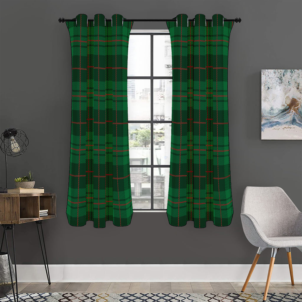 Green And Red Stewart Tartan Print Curtain