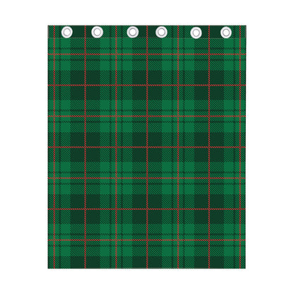 Green And Red Stewart Tartan Print Curtain