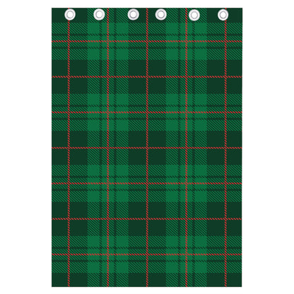 Green And Red Stewart Tartan Print Curtain