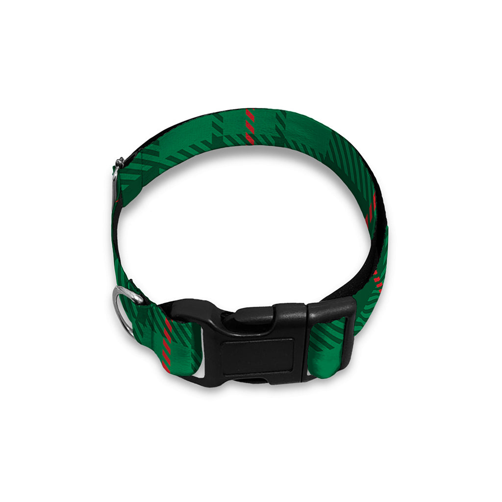 Green And Red Stewart Tartan Print Dog Collar