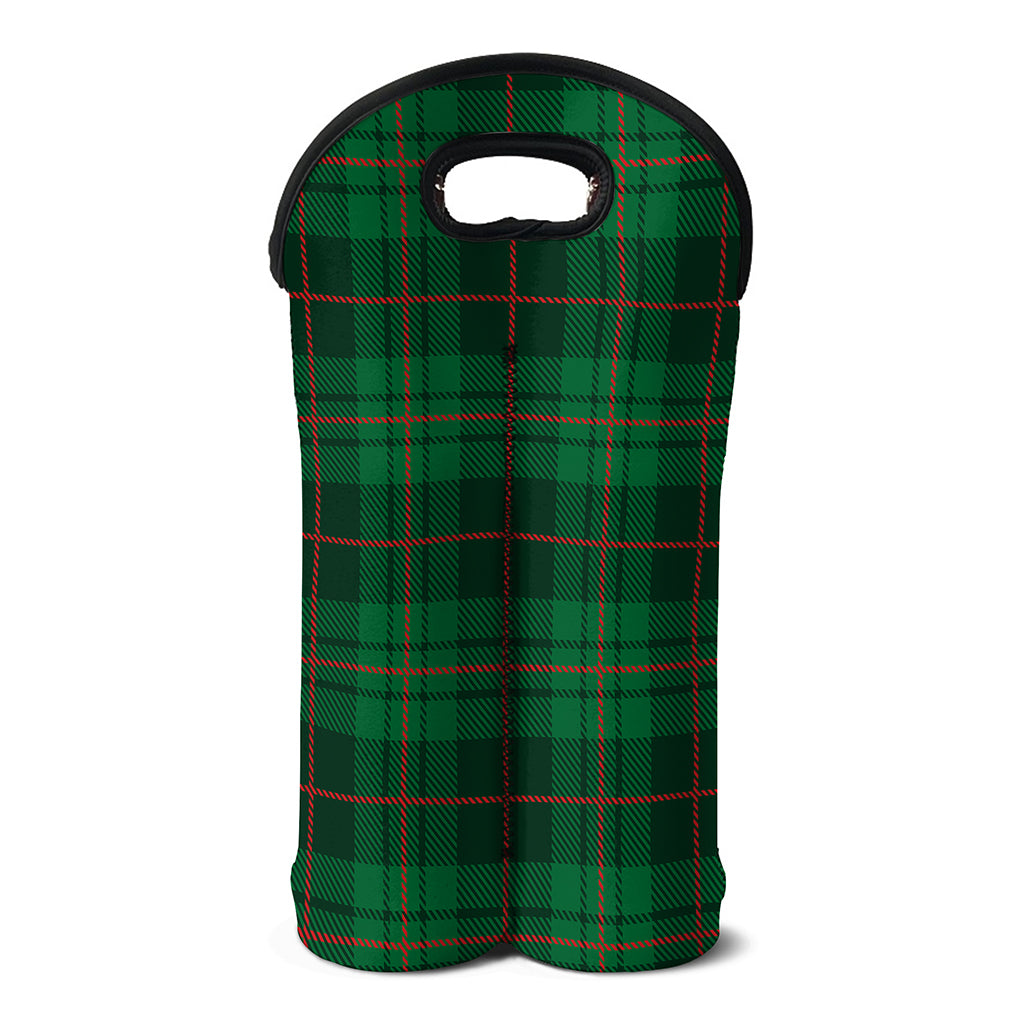 Green And Red Stewart Tartan Print Double Neoprene Wine Tote