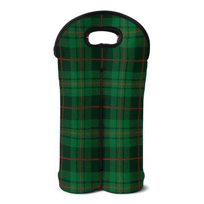 Green And Red Stewart Tartan Print Double Neoprene Wine Tote