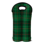 Green And Red Stewart Tartan Print Double Neoprene Wine Tote