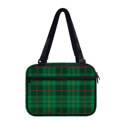 Green And Red Stewart Tartan Print Double Strap Bible Bag