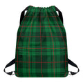 Green And Red Stewart Tartan Print Drawstring Backpack