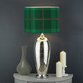 Green And Red Stewart Tartan Print Drum Lamp Shade