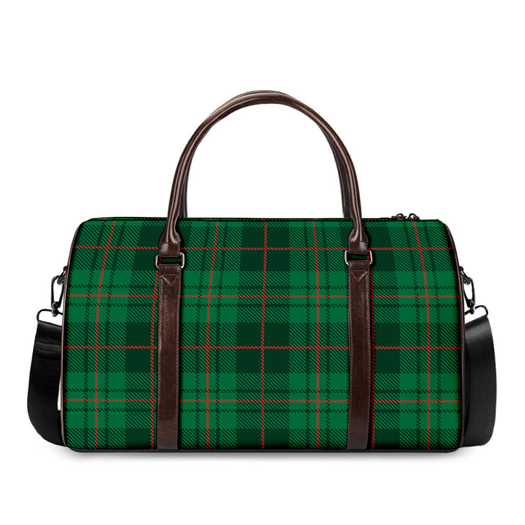 Green And Red Stewart Tartan Print Duffle Bag