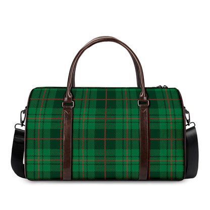 Green And Red Stewart Tartan Print Duffle Bag