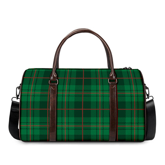 Green And Red Stewart Tartan Print Duffle Bag