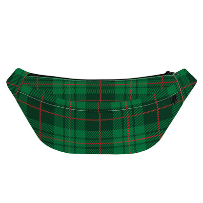 Green And Red Stewart Tartan Print Fanny Pack