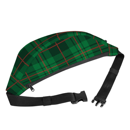 Green And Red Stewart Tartan Print Fanny Pack
