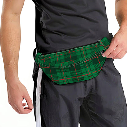 Green And Red Stewart Tartan Print Fanny Pack