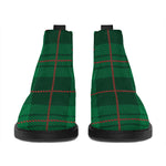 Green And Red Stewart Tartan Print Flat Ankle Boots