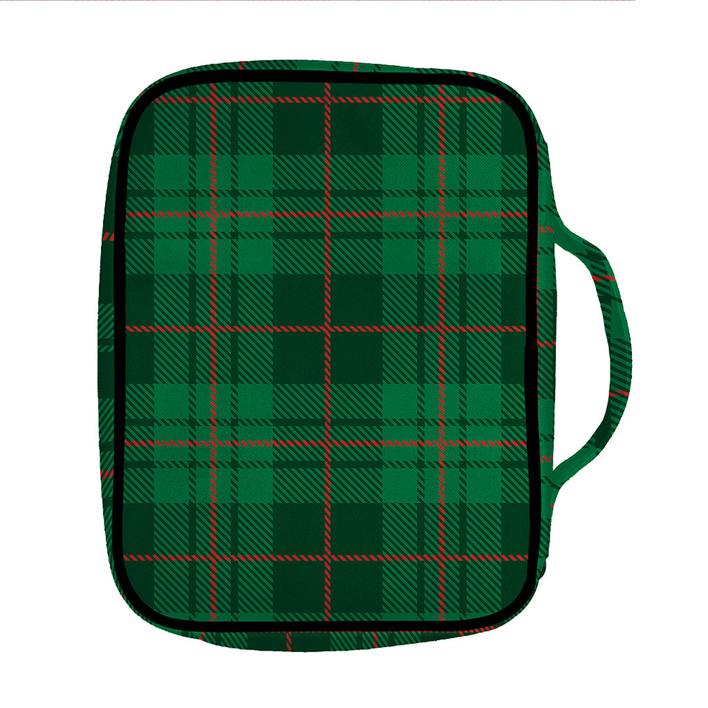 Green And Red Stewart Tartan Print Front Pocket Bible Bag