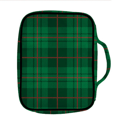 Green And Red Stewart Tartan Print Front Pocket Bible Bag