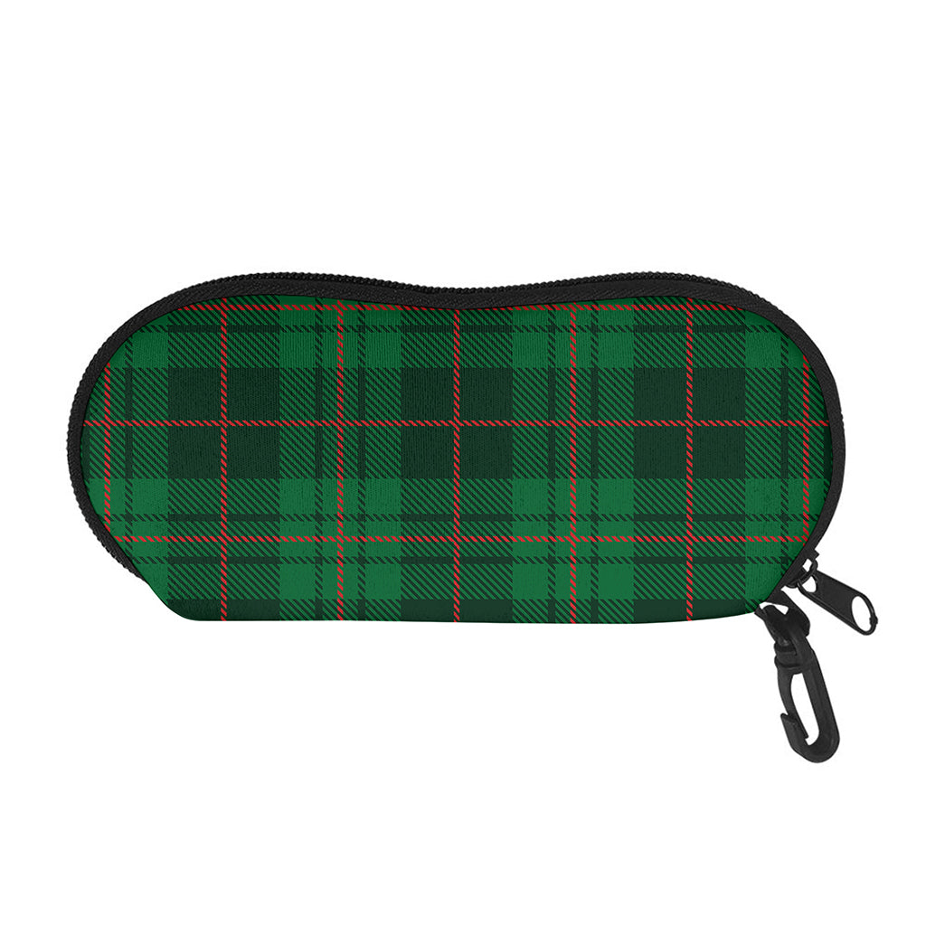 Green And Red Stewart Tartan Print Glasses Case