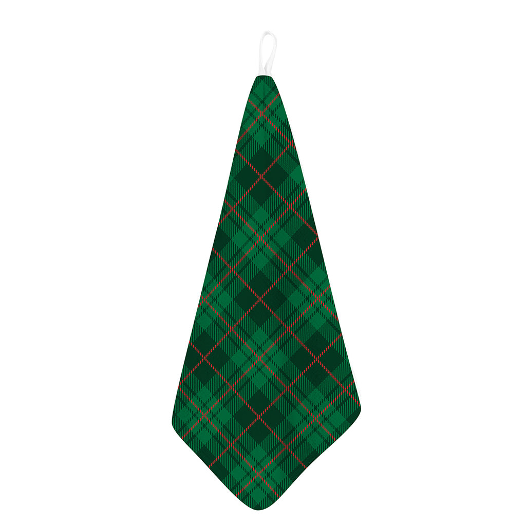 Green And Red Stewart Tartan Print Hand Towel