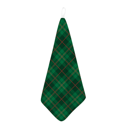 Green And Red Stewart Tartan Print Hand Towel