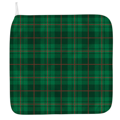 Green And Red Stewart Tartan Print Hand Towel