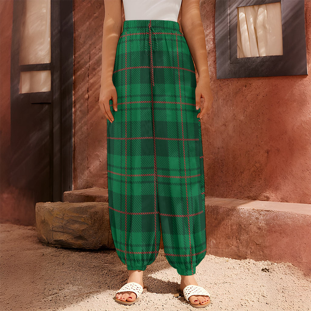 Green And Red Stewart Tartan Print Harem Pants