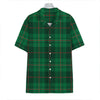 Green And Red Stewart Tartan Print Hawaiian Shirt